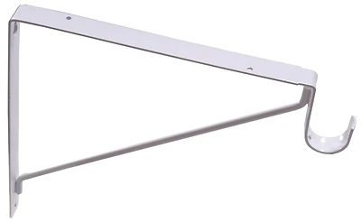 The Hillman Group Shelf/Rod Bracket Fixed, White, 1pk