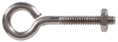 Stainless Steel Eye Bolt With Hex Nut, 0.3125" X 5"