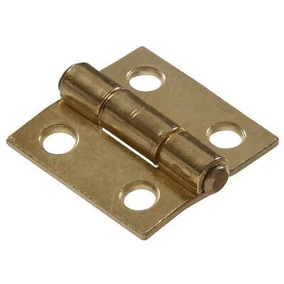 3 Inch Narrow Fixed Pin Hinge In Brass Plated Finish