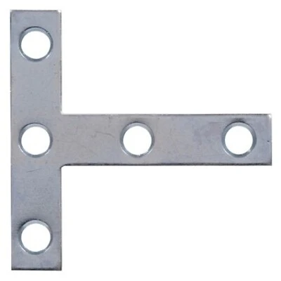 The Hillman Group The Hillman Group 851710 2-1/2 x 2-1/2' T-Plate - Zinc Plated 2-Pack