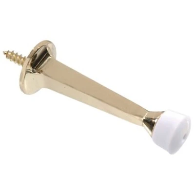 3 Inch Brass Plated Rigid Door Stop - Model 851323 By Hillman