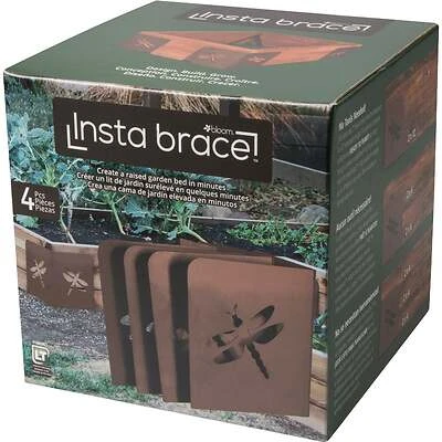 Bloom Instabrace Brown Steel Dragonfly Raised Garden Bed Bracket (4-Pack)