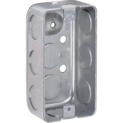 Southwire Steel Handy Box, 10-Knockout, 2-1/8 x 4 x 1-1/2 In.