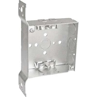 4 In. X 4 In. Welded Steel Square Electrical Box With Bracket Mount
