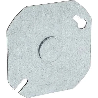 Southwire 24C6-UPC Octagon Box Cover, 3-1/2 In., 1/2 In. Knockout, Steel