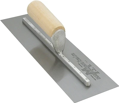 Mx20 Finishing Trowel, 20 In L X 4 In W, Spring Steel Blade, Wood Handle
