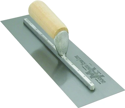 Mx64 Finishing Trowel, 14 In L X 4 In W, Spring Steel Blade, Wood Handle