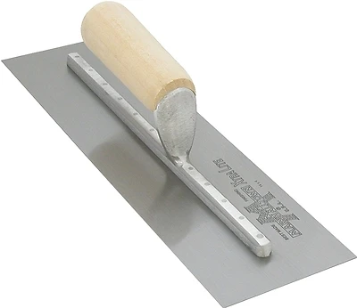 Mx66 Finishing Trowel, 16 In L X 4 In W, Spring Steel Blade, Wood Handle