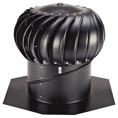 12 In. Black Aluminum Internally Braced Wind Turbine By Whirlybird Model Bib12b