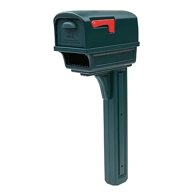 Architectural Mailboxes Gentry GGC1G00AM Mailbox and Post Combo, Plastic, Green, 1000 Cu-In
