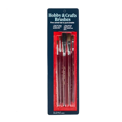 Wooster Flat Artist Paint Brush Set - 5 Piece Assortment With Camel Hair And Bristle Brushes