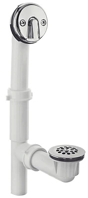Chrome Tub Drain Trip Lever Kit With 1-1/2 In Plastic Tubing
