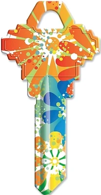 Hy-Ko 16010SC1-14 Orange Splash Key Blank, Schlage and Baldwin