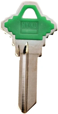 Hy-Ko 13005SC1PG Key Blank, Brass/Plastic, Schlage Locks, Green