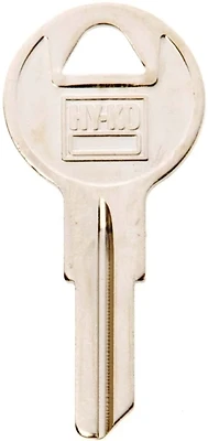 Hy-Ko 11010B52 Key Blank, Brass Nickel, Single Sided, Chrysler GM