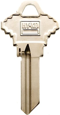 Hy-Ko 11010SC19 Key Blank, Brass, Nickel, Schlage Locks