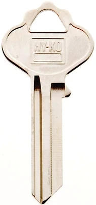 Hy-Ko 11010IN28 Key Blank, Brass Nickel, For ILCO Cabinet and Padlocks