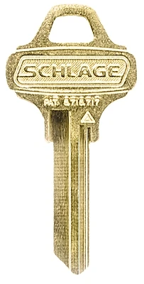 Hy-Ko 11010C123 Key Blank, Brass, Nickel-Plated, Schlage C123