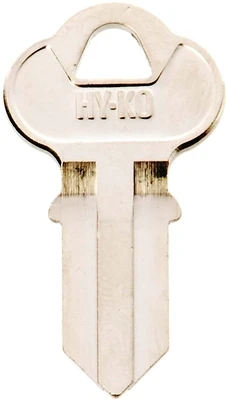 Hy-Ko 11010CG4 Double Sided Key Blank, Brass, Nickel, Chicago Locks