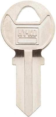 Hy-Ko 11010AM1 Key Blank, Brass/Nickel, Double-Sided, 2 in, American Locks
