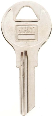 Hy-Ko 11010AP2 Key Blank, Brass Nickel, Chicago Cabinet, 1.909 In