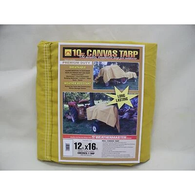 Weathermaster Ca1216d 12 Ft X 16 Ft Tan Canvas Tarpaulin