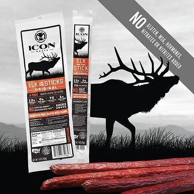 Icon Meats 8-10033-74084-8 Elk Snack, Stick, Original, 4 oz