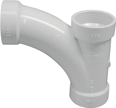 2 Inch Dwv Pvc Combination Tee Wye Pipe - Schedule 40 Hub Connection