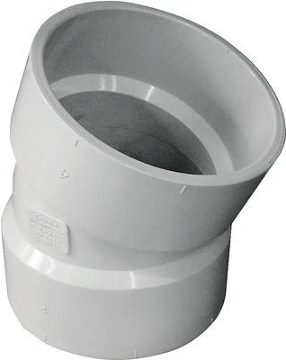 4 Inch Dwv Pvc 22.5 Degree Elbow Pipe Fitting - Model 192554