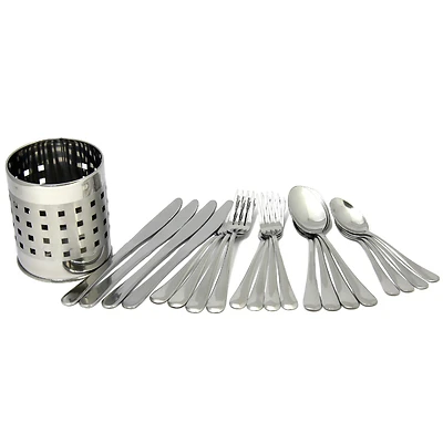 Chef Craft 21710 Stainless Steel Flatware Set, 20-Piece with Holder
