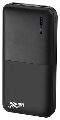 PowerZone S80 Power Bank, 10000mAh, Dual USB Ports, Black