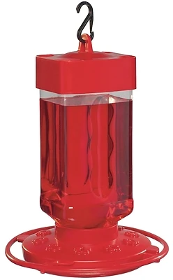 First Nature 993055-546 32 Oz Hummingbird Feeder, Bright Red Plastic Design