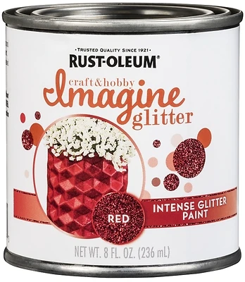 Intense Glitter Red Paint 8 Ounce For Craft And Home Décor Projects