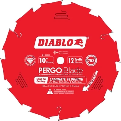 10 In. Polycrystalline Diamond Tipped Flooring Blade For Laminate Cutting - Model D1012lf