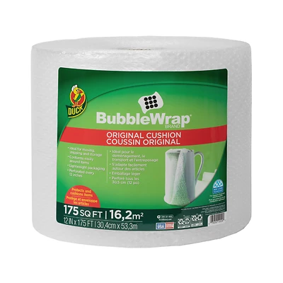 12 In. W X 175 Ft. L Bubble Wrap, Clear, 1 Pk, Model 286686