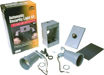 Floodlight Kit With Photocell And Weatherproof Gray Lampholder