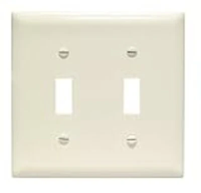 Trade Master Nylon Wall Plate, 2-gang Toggle Switch Openings, Light Almond