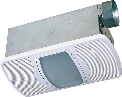 Air King AK55L Ceiling Exhaust Fan With Light and Heater, 70 CFM, 120V, 4 In Duct