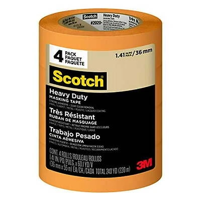 Heavy-duty Grade Masking Tape 1.41 In X 60.1 Yd, Model 2020+-36ep4, 4 Rolls