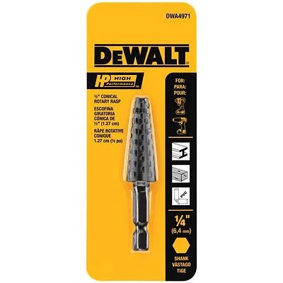 DeWalt DWA4971 Conical Rotary Rasp File, Steel, 1/2 In.