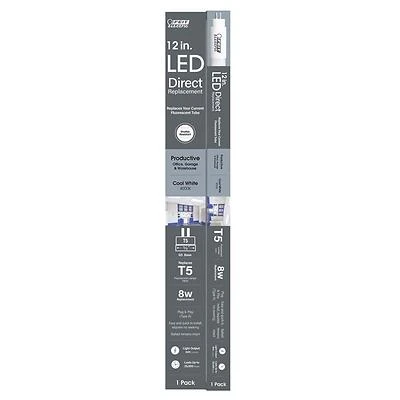 Feit T512/840/LED T5 Cool White 12 In. Bi-pin LED Linear Lamp, 6W, 450 Lumens