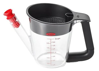 Oxo Good Grips 2 Cup Fat Separator, 1 Pint Capacity, Clear Plastic/silicone