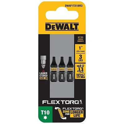 Flextorq Torx T10 X 1 In. L Impact Driver Bit Set Steel 3 Pieces