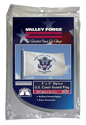 Valley Forge BTUSCG3 Coast Guard Military Flag, 3 Ft. W x 5 Ft. L, Nylon