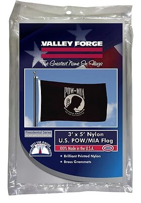 Valley Forge BTPOW3 Pow-Mia Military Flag, Nylon, 3 Ft. X 5 Ft.