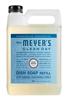 Mrs. Meyer's Clean Day 11927 Dish Soap Refill, Rain Scent, 48 Oz