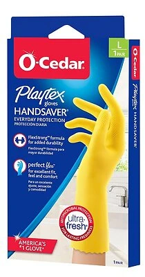 Playtex Handsaver Reusable Cleaning Gloves Large With Cotton Lining