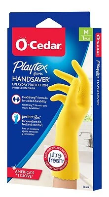Playtex Handsaver Medium Cleaning Gloves With Cotton Lining And Perfectflex Design