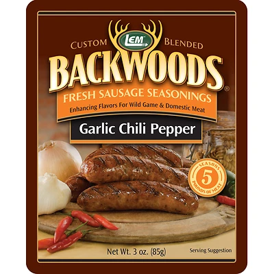 Backwoods Garlic Chili Pepper Sausage Seasoning Mix 2.4 Oz. Bagged
