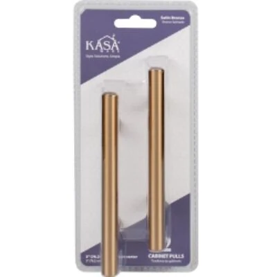 KasaWare K2943SBZ-2 Bar Cabinet Pull, 5.35 in L Handle, 1-3/8 in H Handle, 1-3/8 in Projection, Steel, Satin Bronze